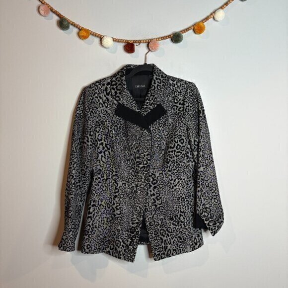 Carlisle leopard print flecked velvet blazer jacket - Picture 1 of 6